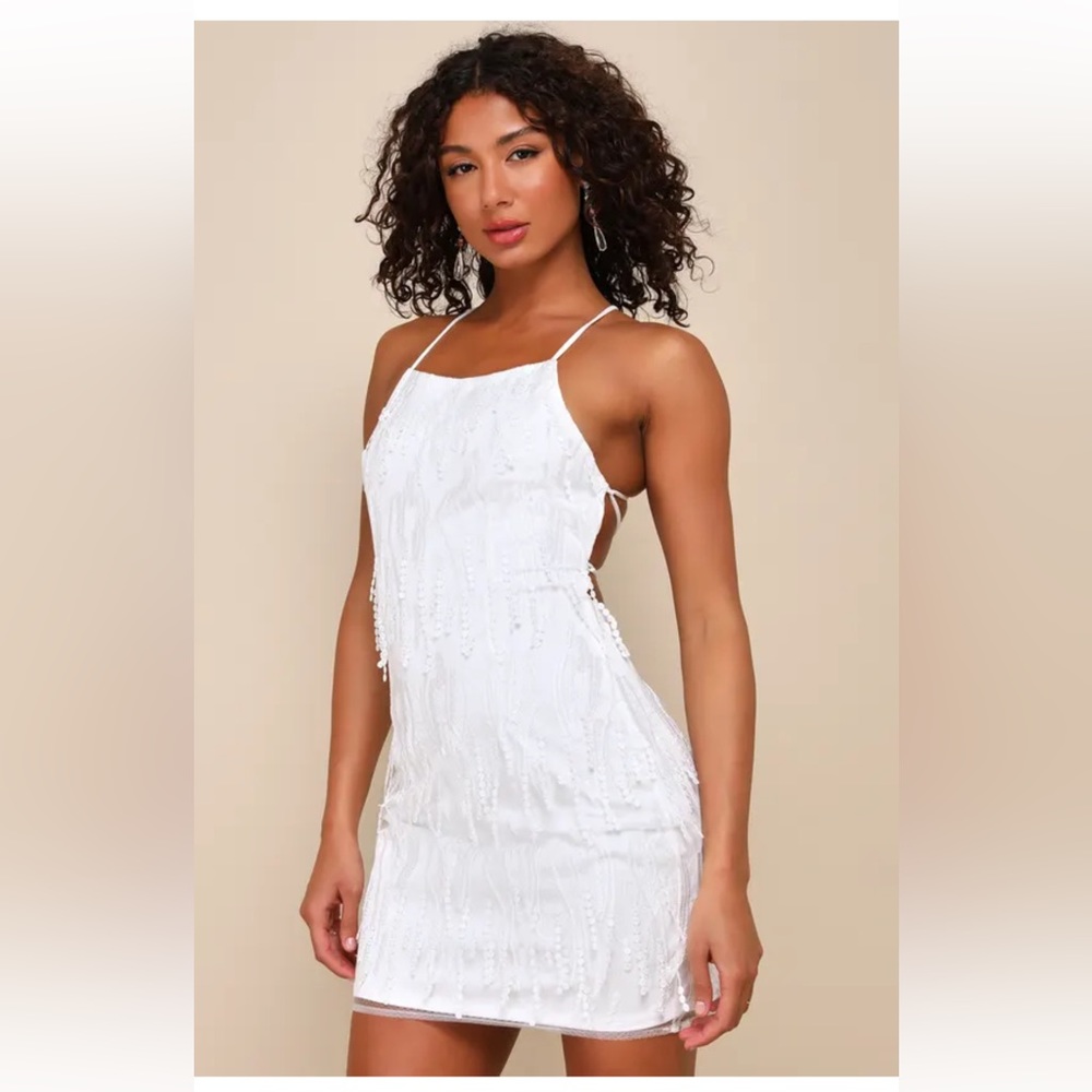 Lulus fringe mini dress